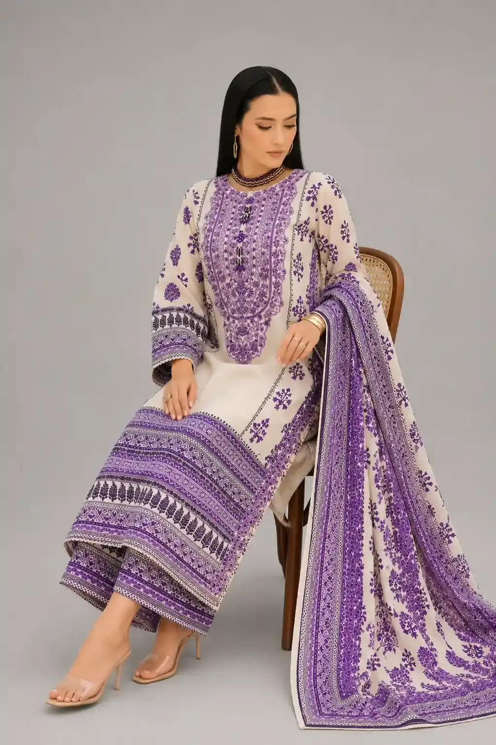 Ready To Wear Dress in light purple color